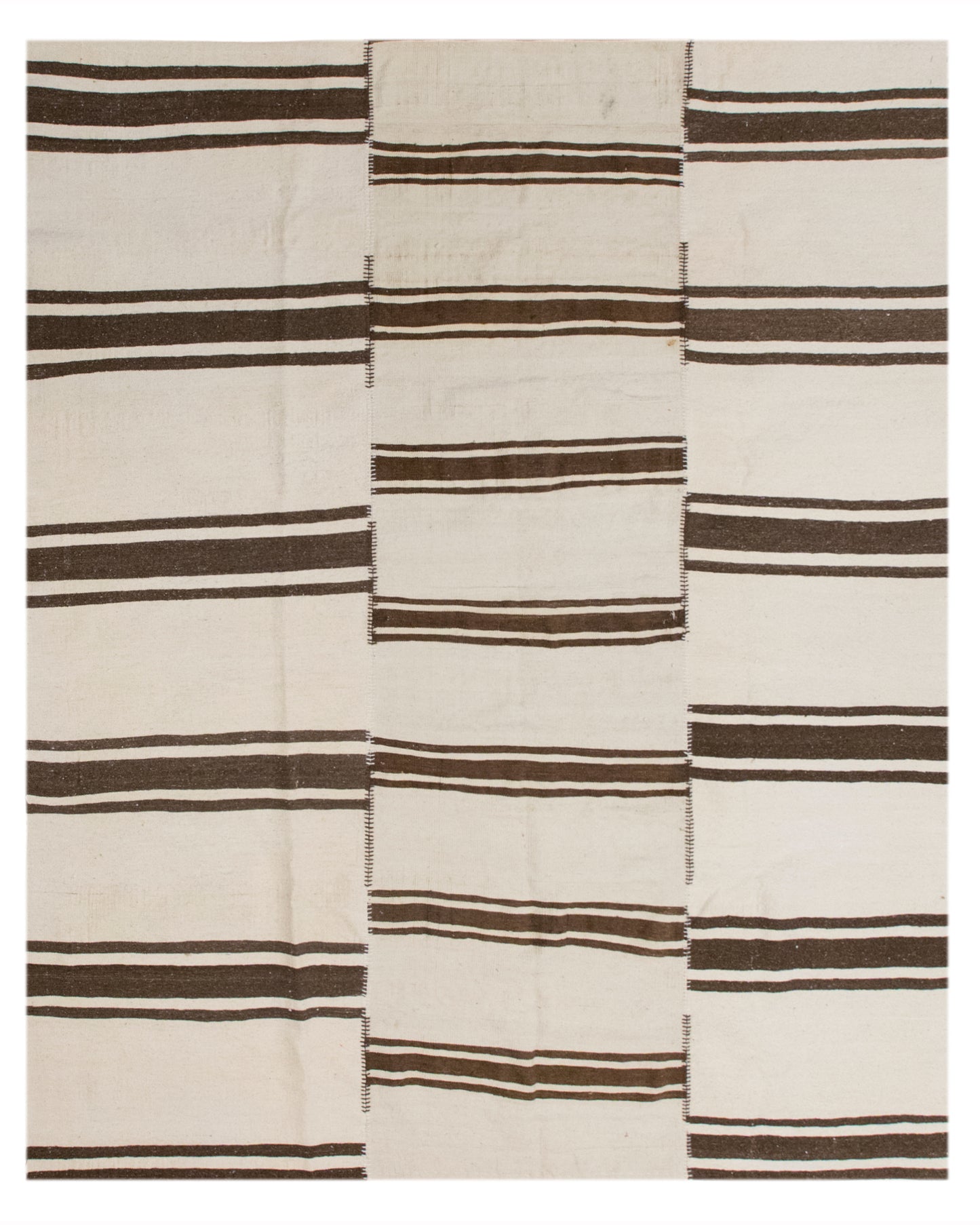 Minimalist Turkish Kilim Rug 203x225 cm | 6.7x7.4 ft