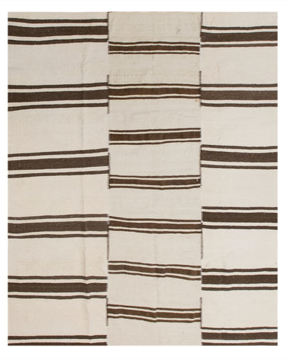 Minimalist Turkish Kilim Rug 203x225 cm | 6.7x7.4 ft