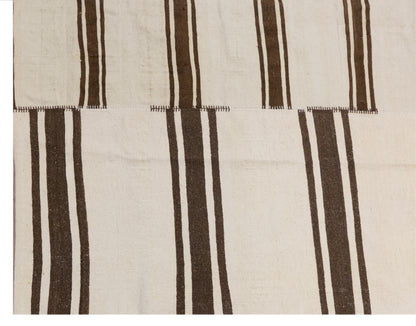 Minimalist Turkish Kilim Rug 203x225 cm | 6.7x7.4 ft