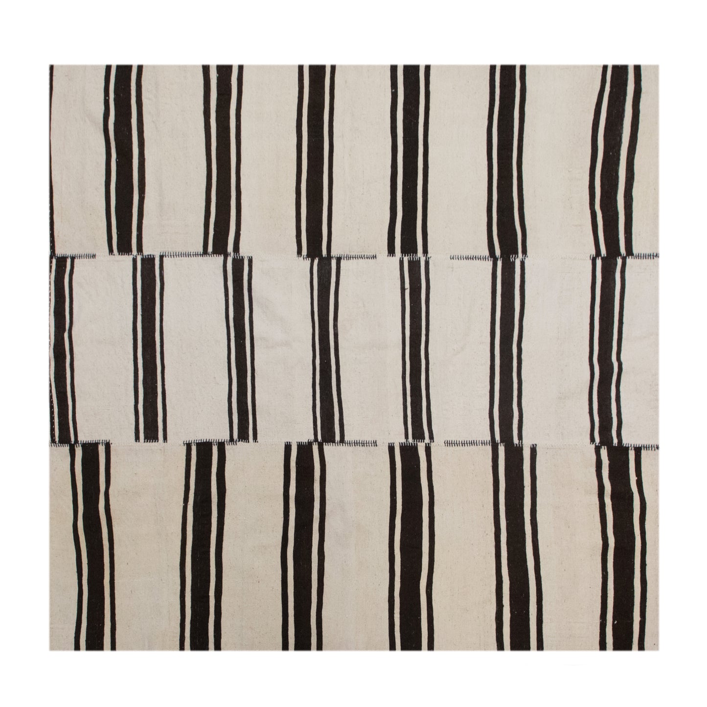 Minimalist Turkish Kilim Rug 205x205 cm | 6.7x6.7 ft