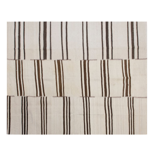 Minimalist Vintage Turkish Kilim Rug 192x240 cm (6.3x7.9 ft)