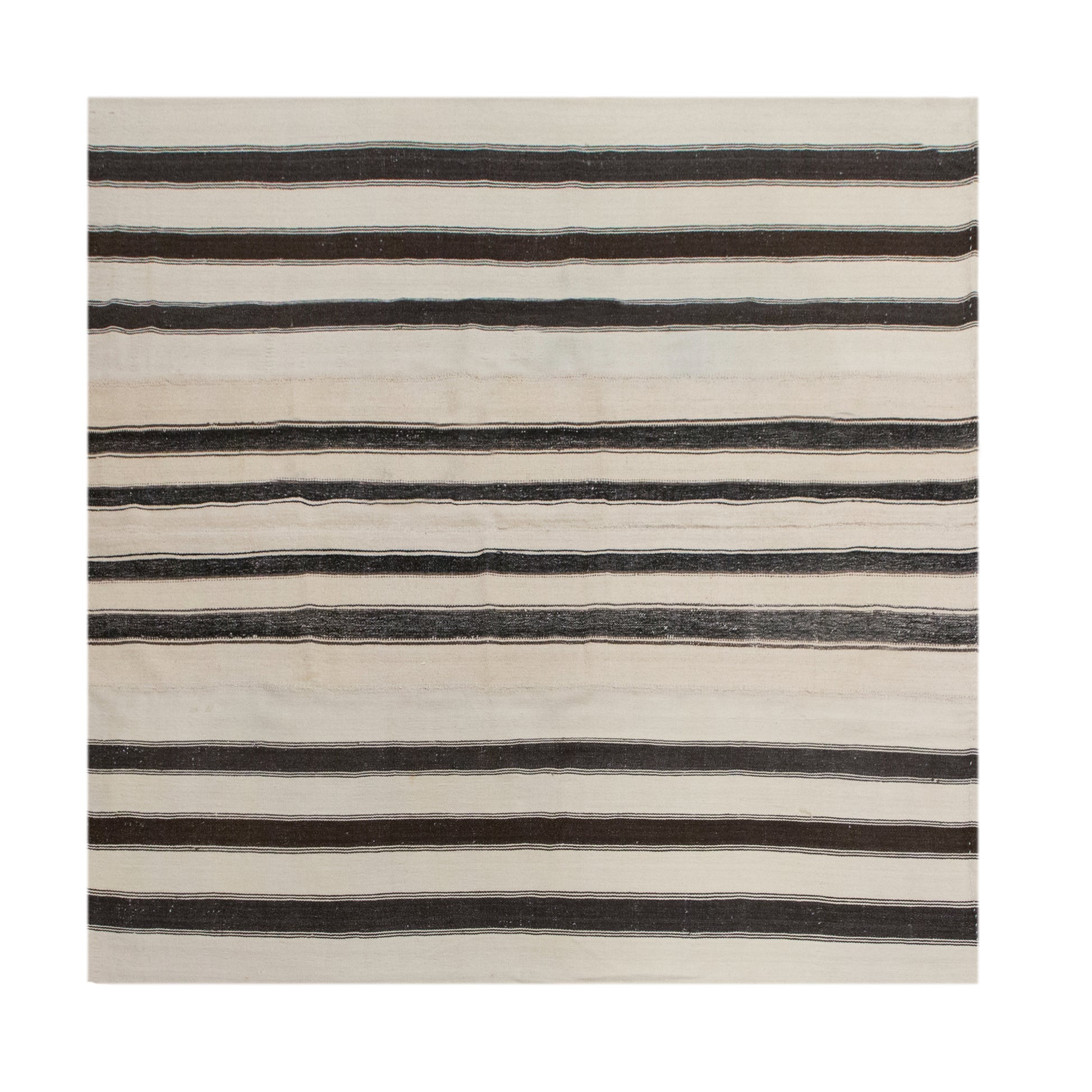 Minimalist Vintage Turkish Kilim Rug 195x204 cm (6.4x6.7 ft)