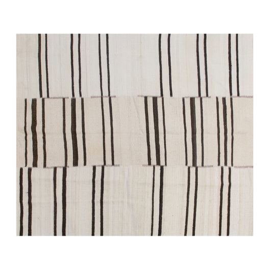 Minimalist Vintage Turkish Kilim Rug 200x230 cm (6.6x7.5 ft)