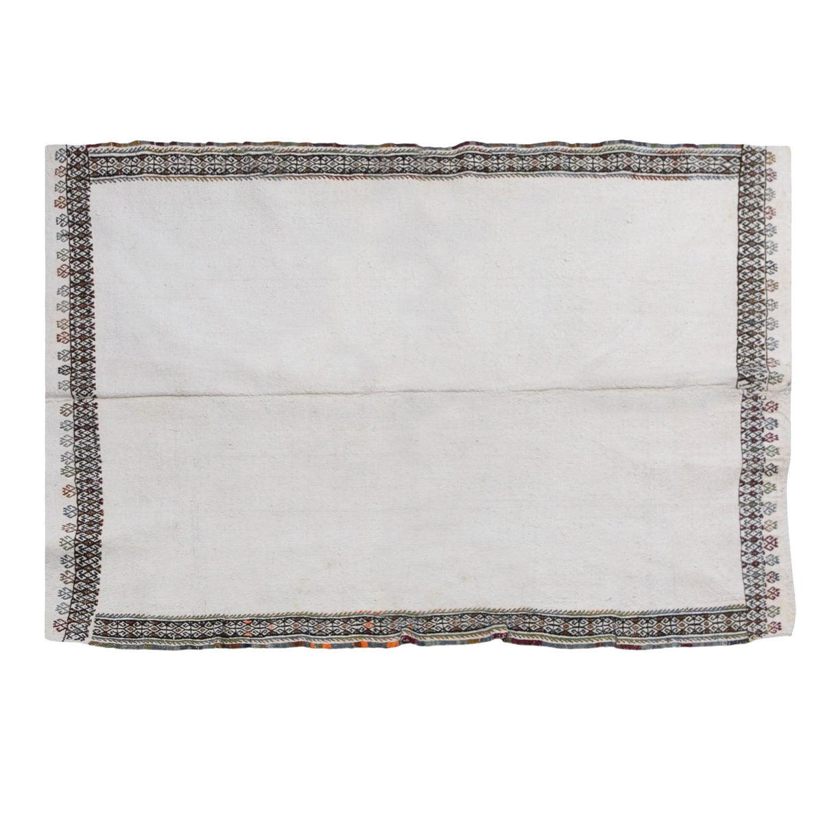 Modern Striped Cotton Kilim Rug, 115x180 cm / 3'9 x 5'11 ft