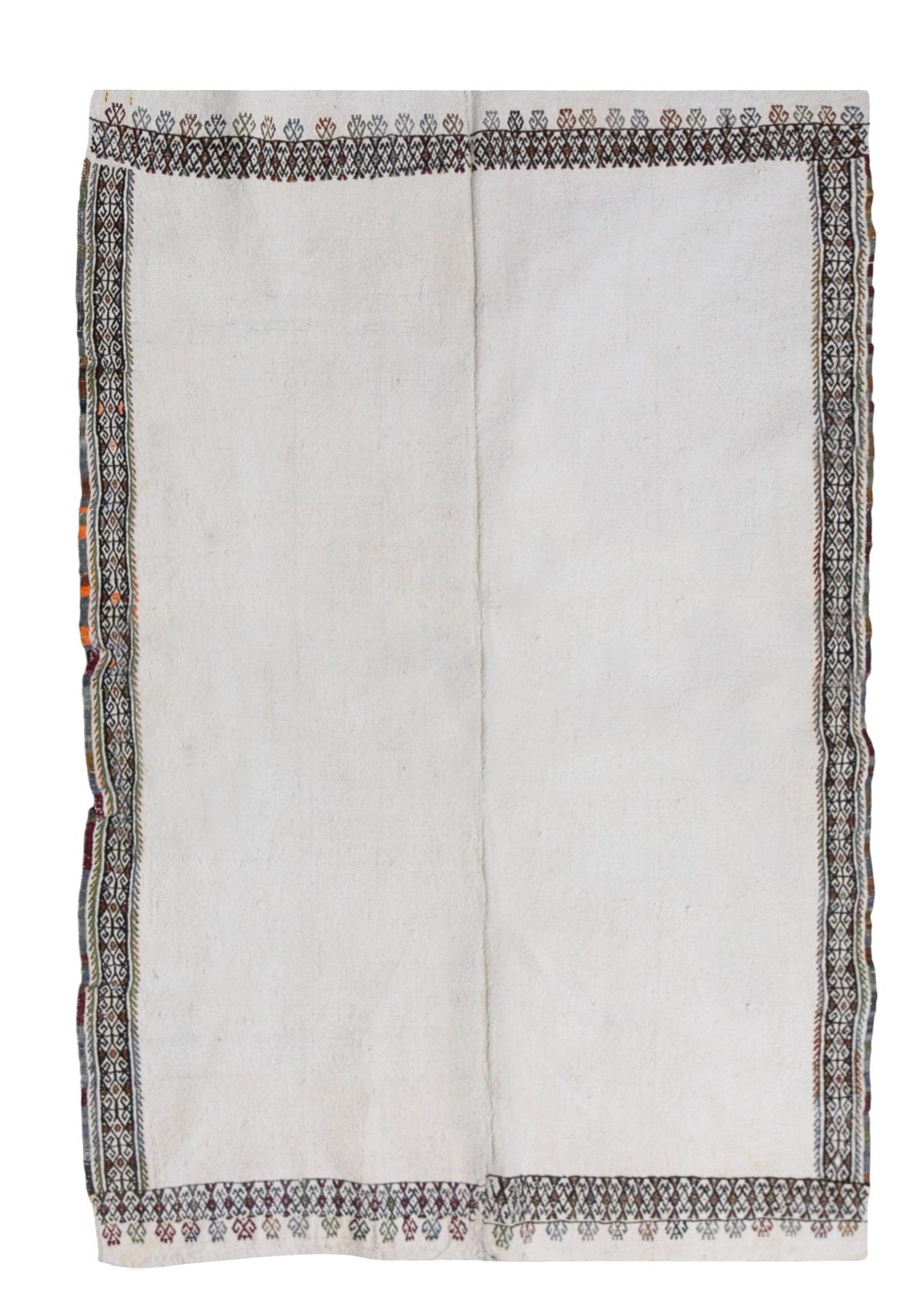 Modern Striped Cotton Kilim Rug, 115x180 cm / 3'9 x 5'11 ft