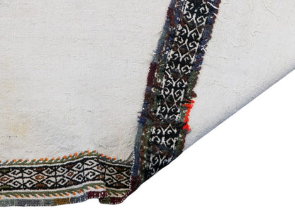 Modern Striped Cotton Kilim Rug, 115x180 cm / 3'9 x 5'11 ft