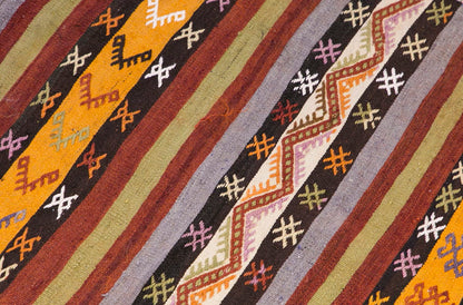 Multicolor Konya Striped Hallway Rug, 3.1 x 12.8 ft, 94 x 387 cm
