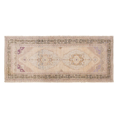 Muted Hallway Rug, Handwoven Wool Carpet, 4'4" x 10'6" (132 x 320 cm)