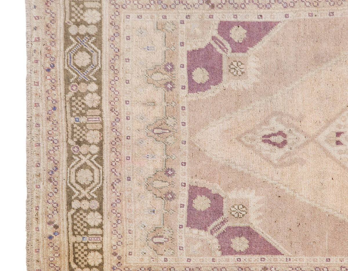 Muted Hallway Rug, Handwoven Wool Carpet, 4'4" x 10'6" (132 x 320 cm)