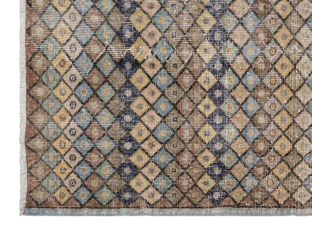 Natural Wool on Wool Area Rug, Vintage Wool Rug 5'3"x9'1"