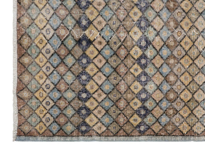 Natural Wool on Wool Area Rug, Vintage Wool Rug 5'3"x9'1"