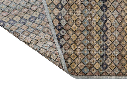 Natural Wool on Wool Area Rug, Vintage Wool Rug 5'3"x9'1"