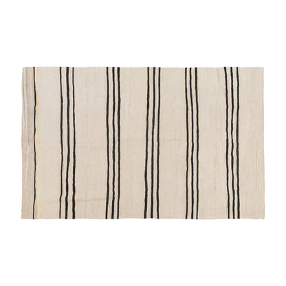 Neutral, Striped Turkish Kilim Rug – 4'9" x 6'9" (146 x 205 cm)