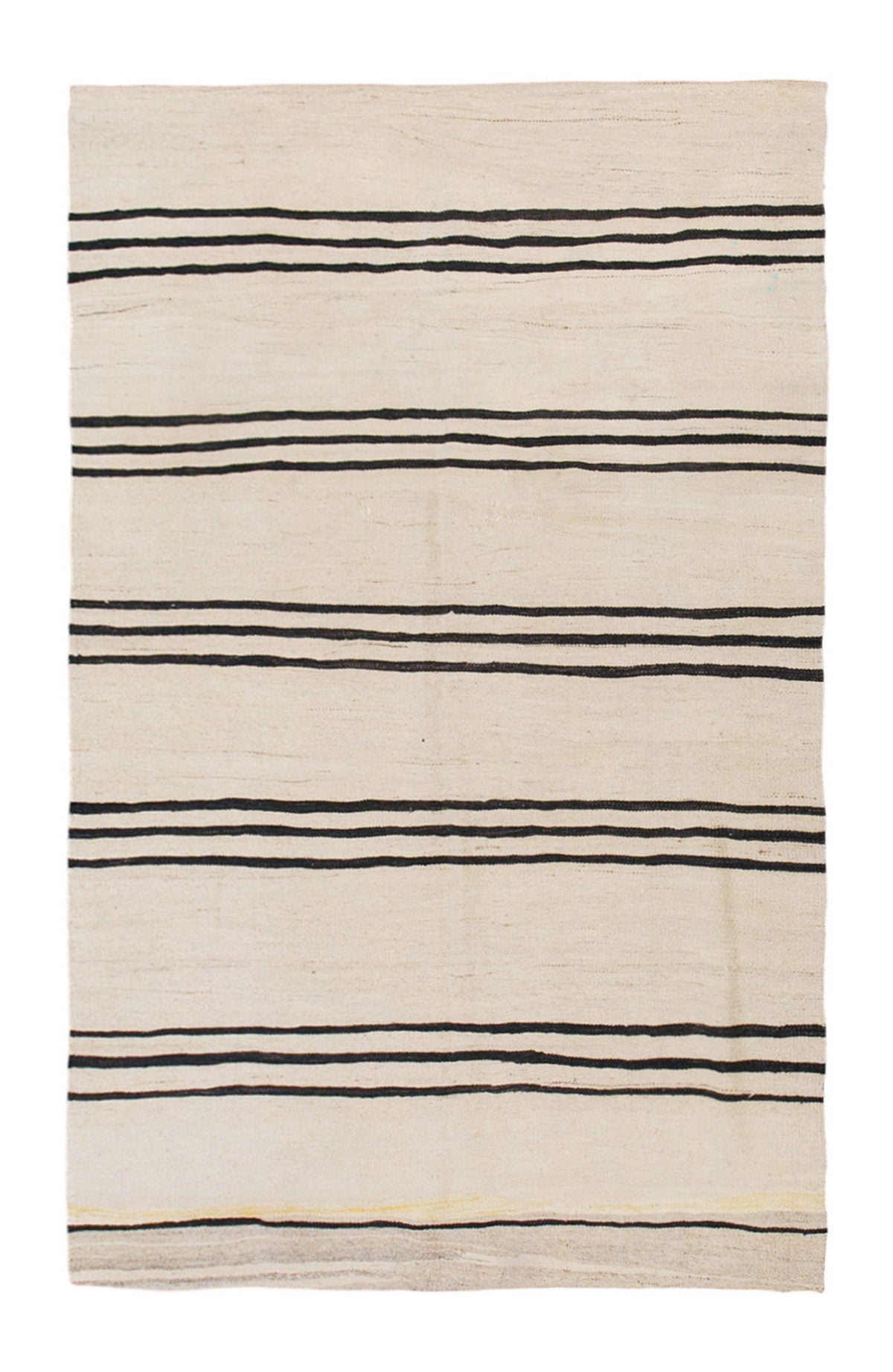 Neutral, Striped Turkish Kilim Rug – 4'9" x 6'9" (146 x 205 cm)