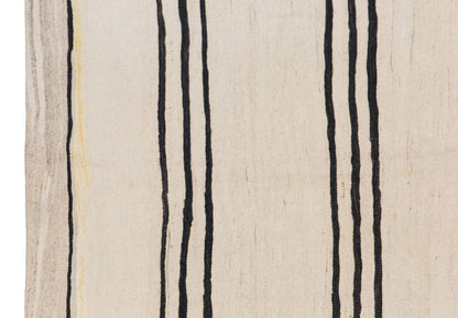 Neutral, Striped Turkish Kilim Rug – 4'9" x 6'9" (146 x 205 cm)