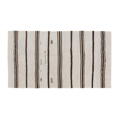 Neutral Kilim 4'10" x 9'2" – Handwoven Turkish Flatweave in Soft Natural Tones | 147 x 280 cm