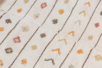 Neutral Kilim 5'6" x 12'2" feet 168 x 370 cm