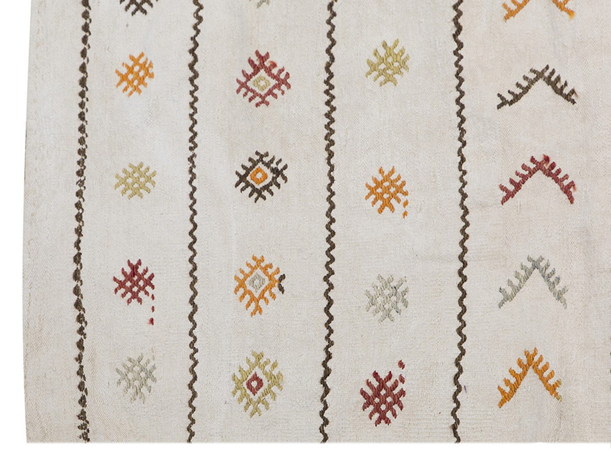 Neutral Kilim 5'6" x 12'2" feet 168 x 370 cm