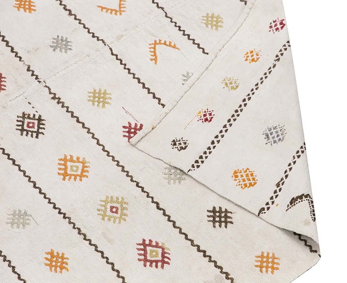 Neutral Kilim 5'6" x 12'2" feet 168 x 370 cm