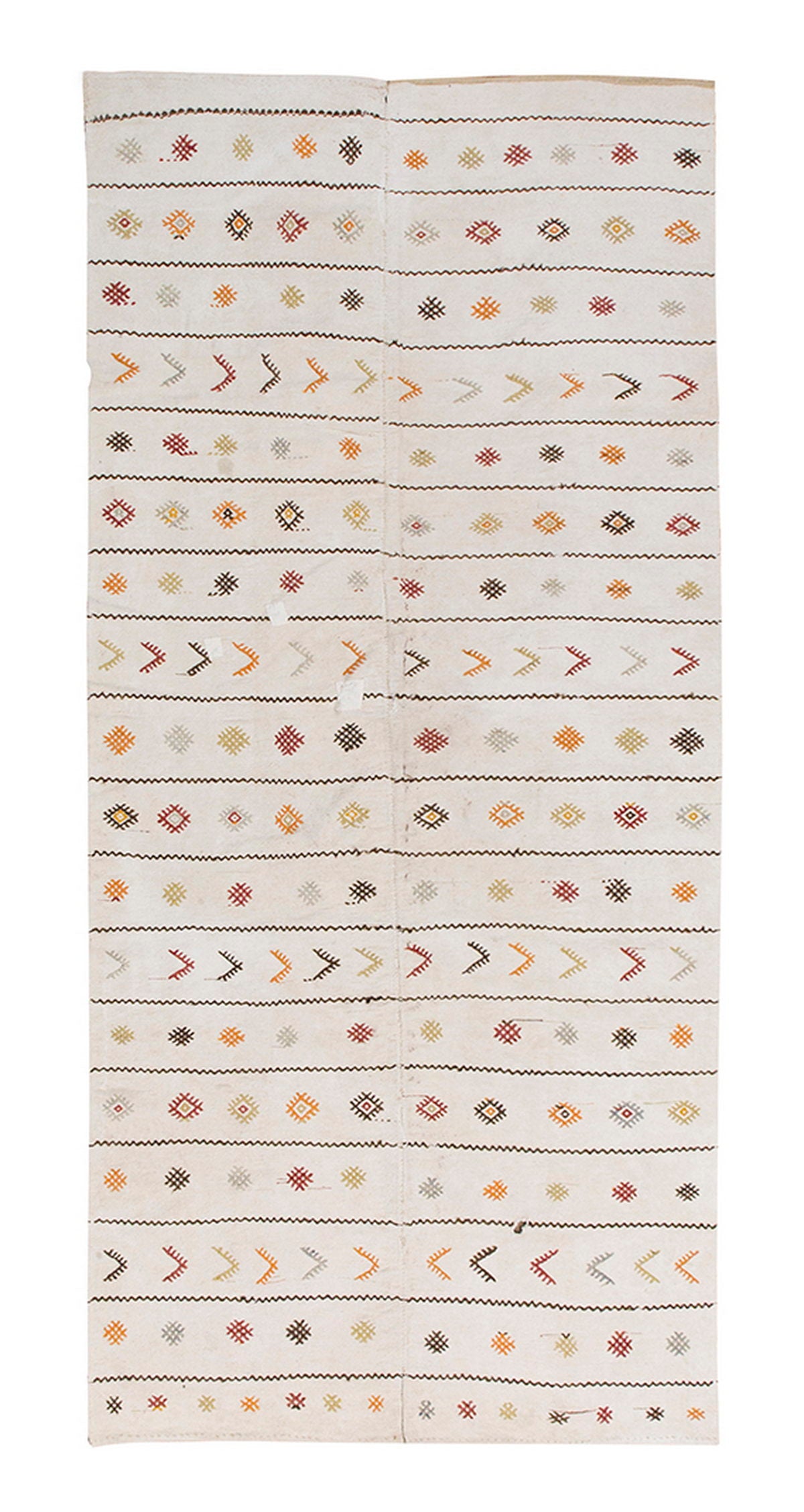 Neutral Kilim 5'6" x 12'2" feet 168 x 370 cm