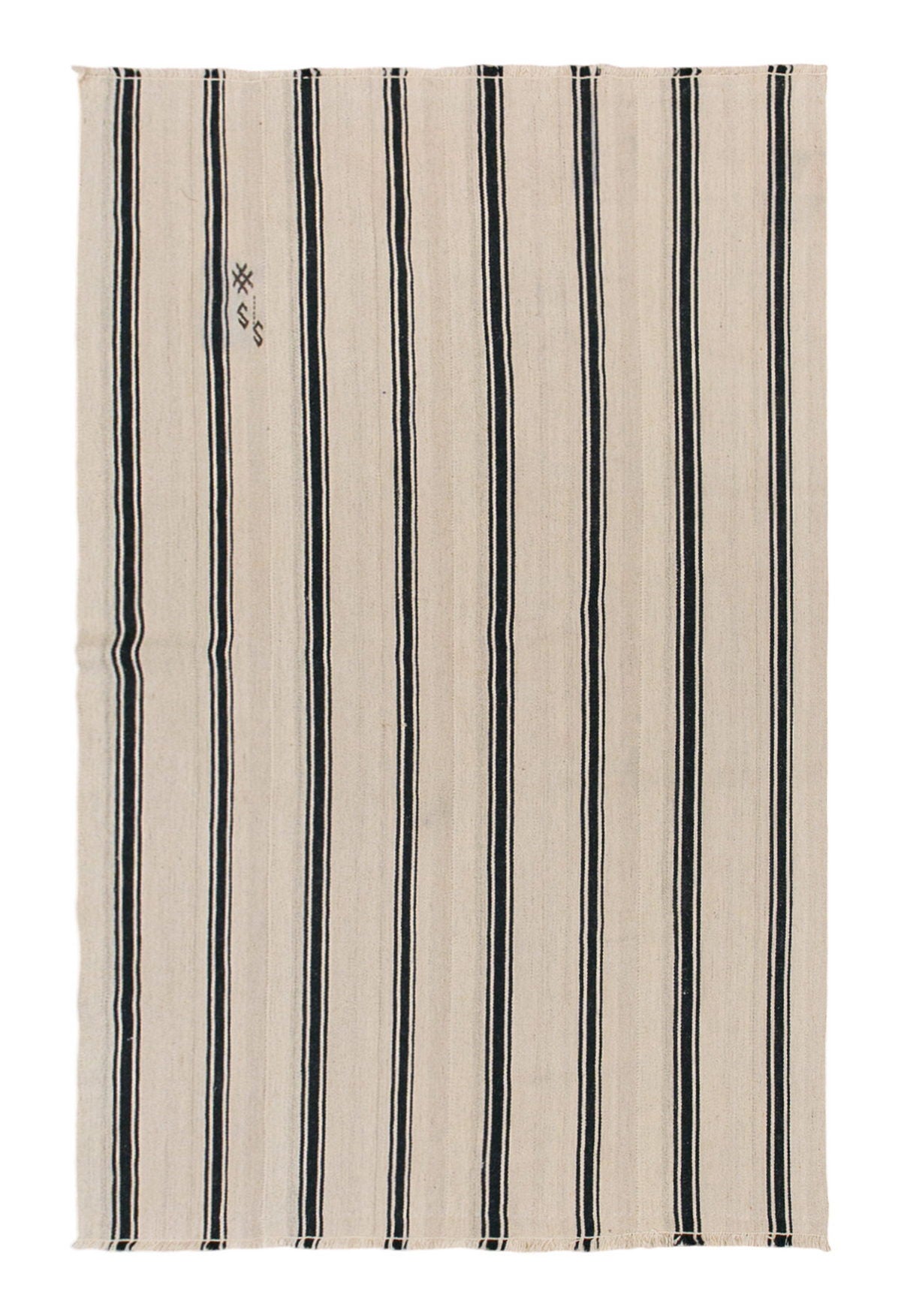 Neutral Turkish Kilim Rug – 4'11" x 7'9" (150 x 236 cm)