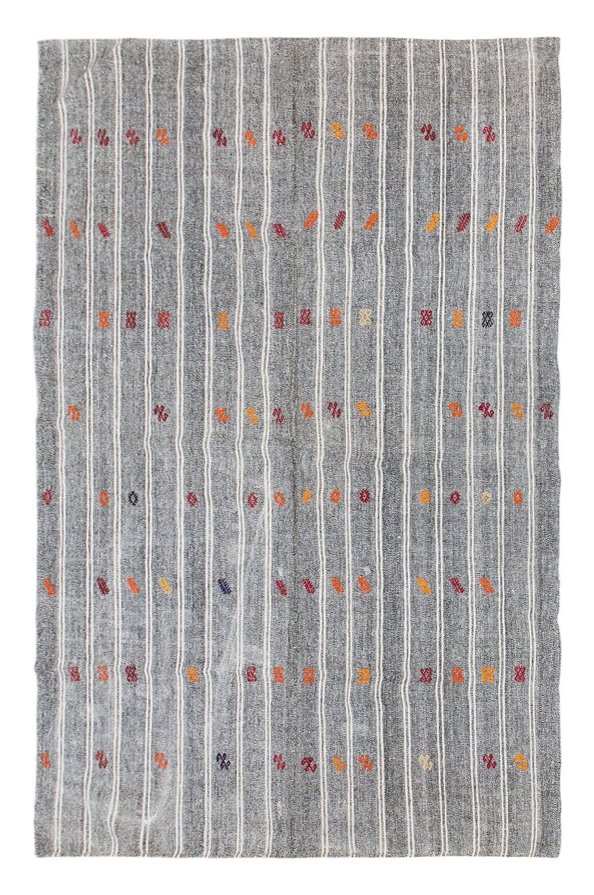 Neutral Turkish Kilim Rug – 5'10" x 9'8" (178 x 295 cm)