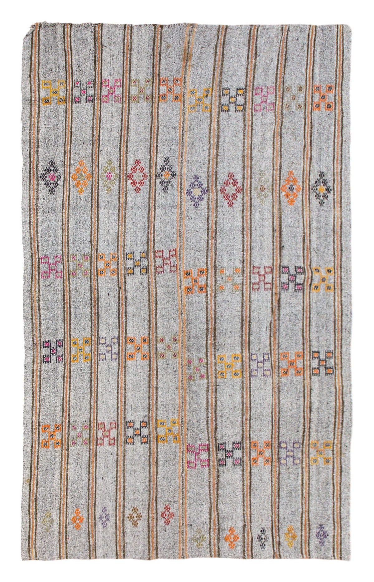 Neutral Turkish Kilim Rug – 7'7" x 10'8" (230 x 325 cm)