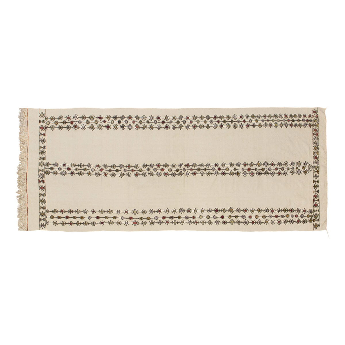 Neutral Turkish Kilim Runner – 4'0" x 12'6" (122 x 380 cm)