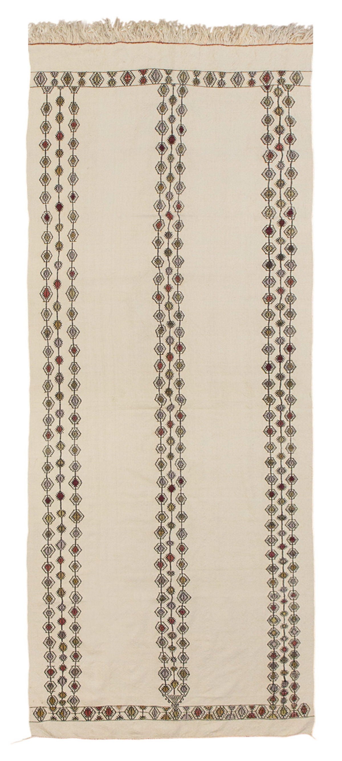 Neutral Turkish Kilim Runner – 4'0" x 12'6" (122 x 380 cm)