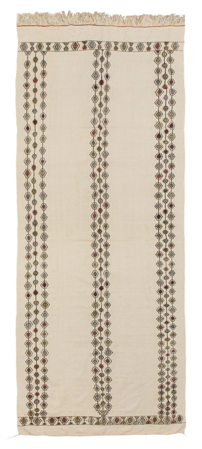 Neutral Turkish Kilim Runner – 4'0" x 12'6" (122 x 380 cm)