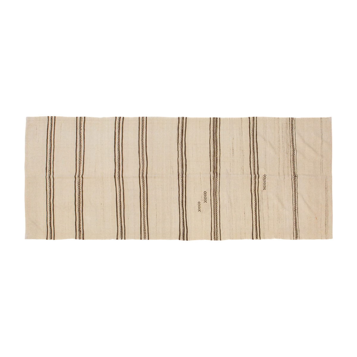 Neutral Turkish Kilim Runner – 4'11" x 12'9" (150 x 390 cm)