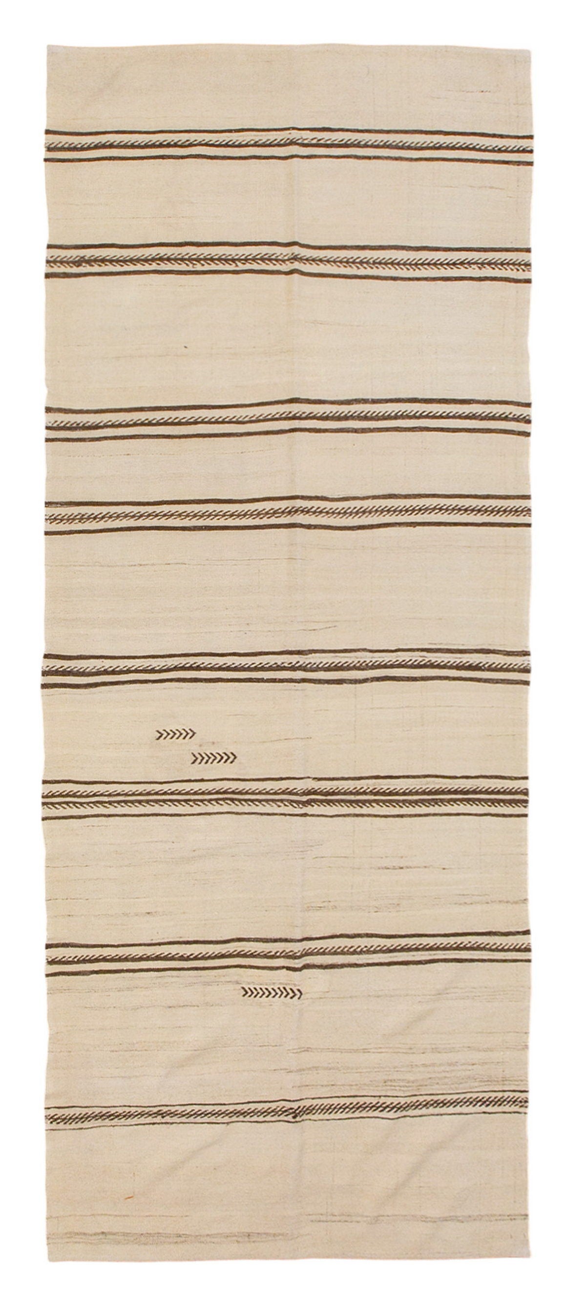 Neutral Turkish Kilim Runner – 4'11" x 12'9" (150 x 390 cm)