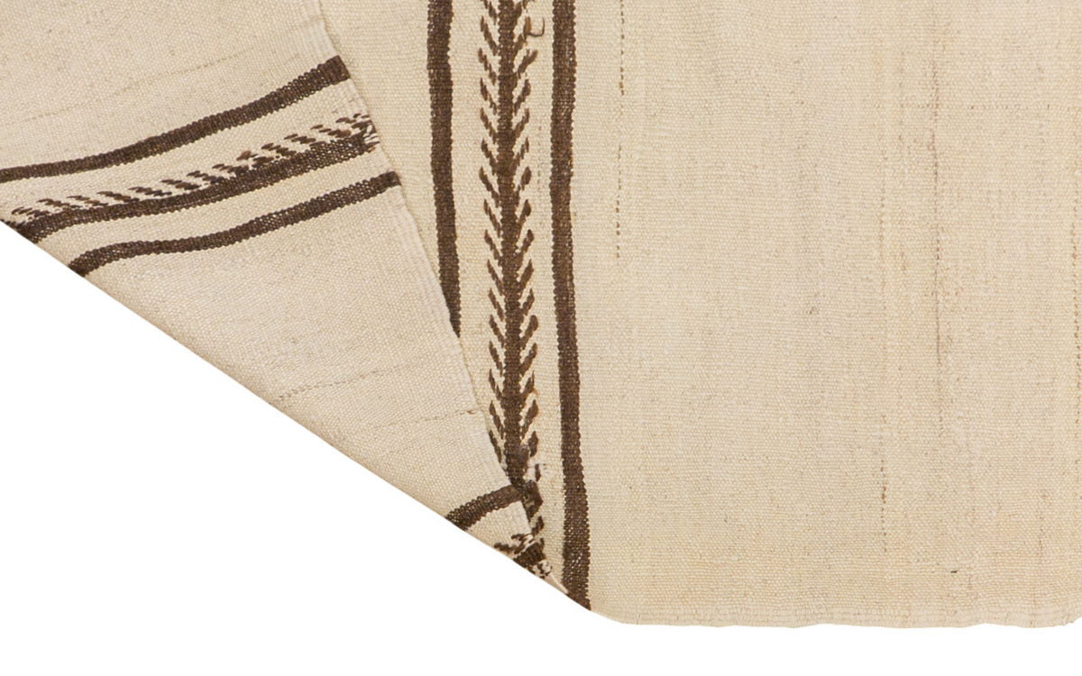Neutral Turkish Kilim Runner – 4'11" x 12'9" (150 x 390 cm)
