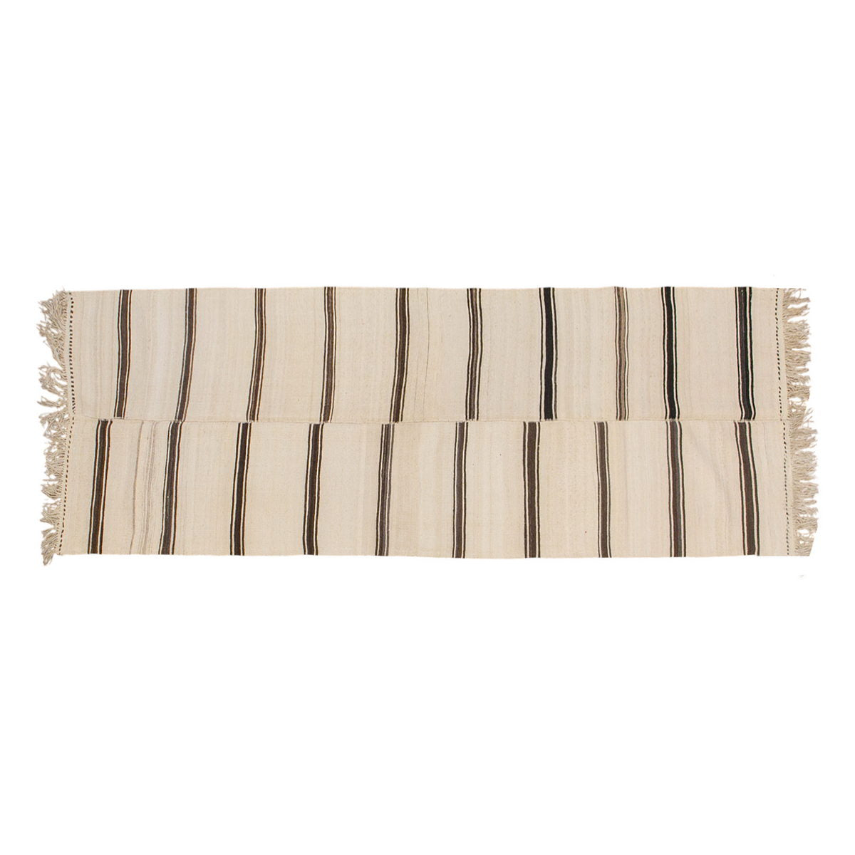Neutral Turkish Kilim Runner – 4'2" x 13'5" (126 x 410 cm)
