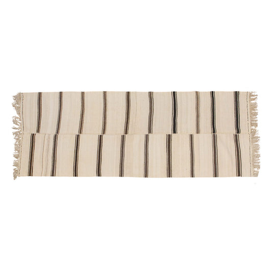 Neutral Turkish Kilim Runner – 4'2" x 13'5" (126 x 410 cm)