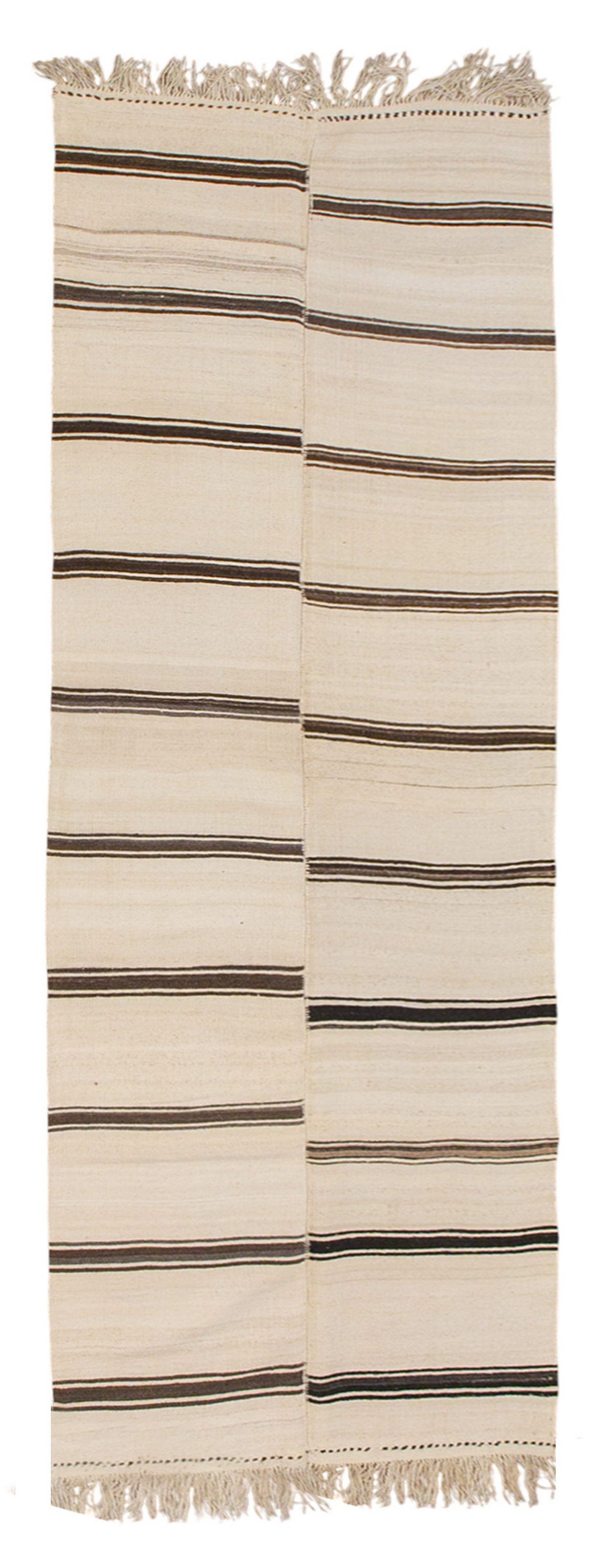 Neutral Turkish Kilim Runner – 4'2" x 13'5" (126 x 410 cm)