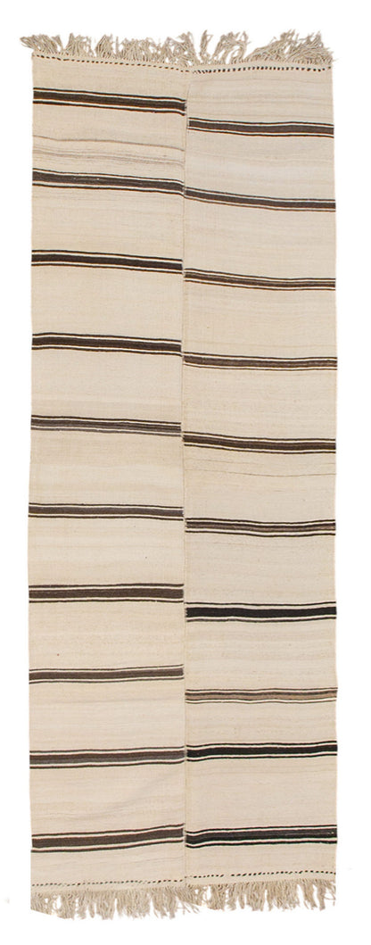 Neutral Turkish Kilim Runner – 4'2" x 13'5" (126 x 410 cm)