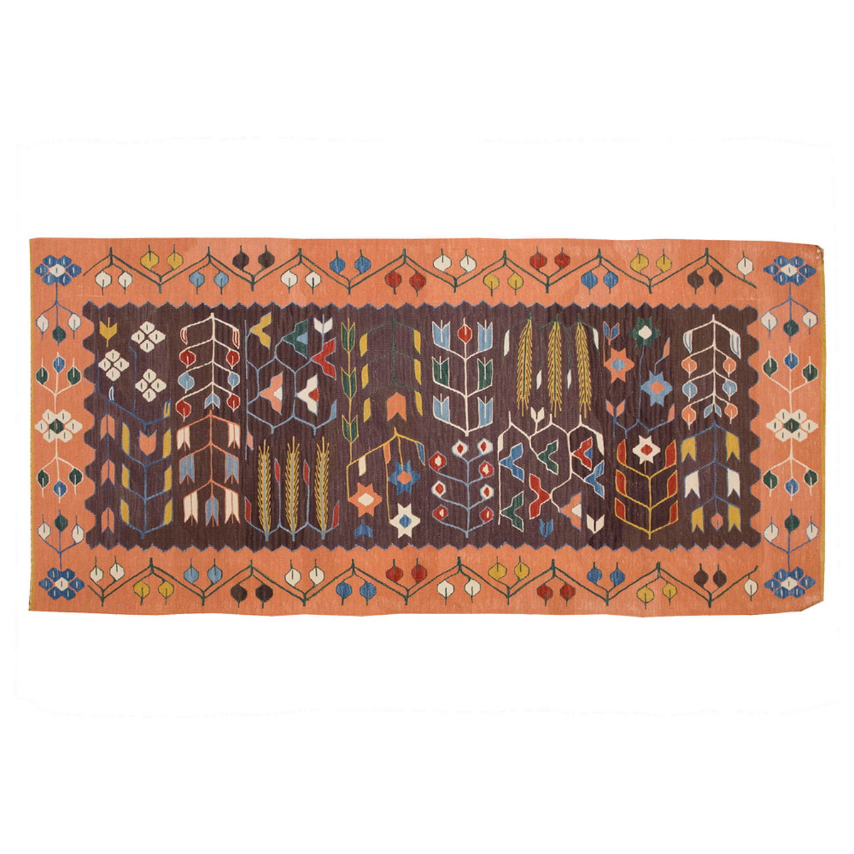 New Handmade Kilim 3'1 x 6'8 feet 95 x 204 cm