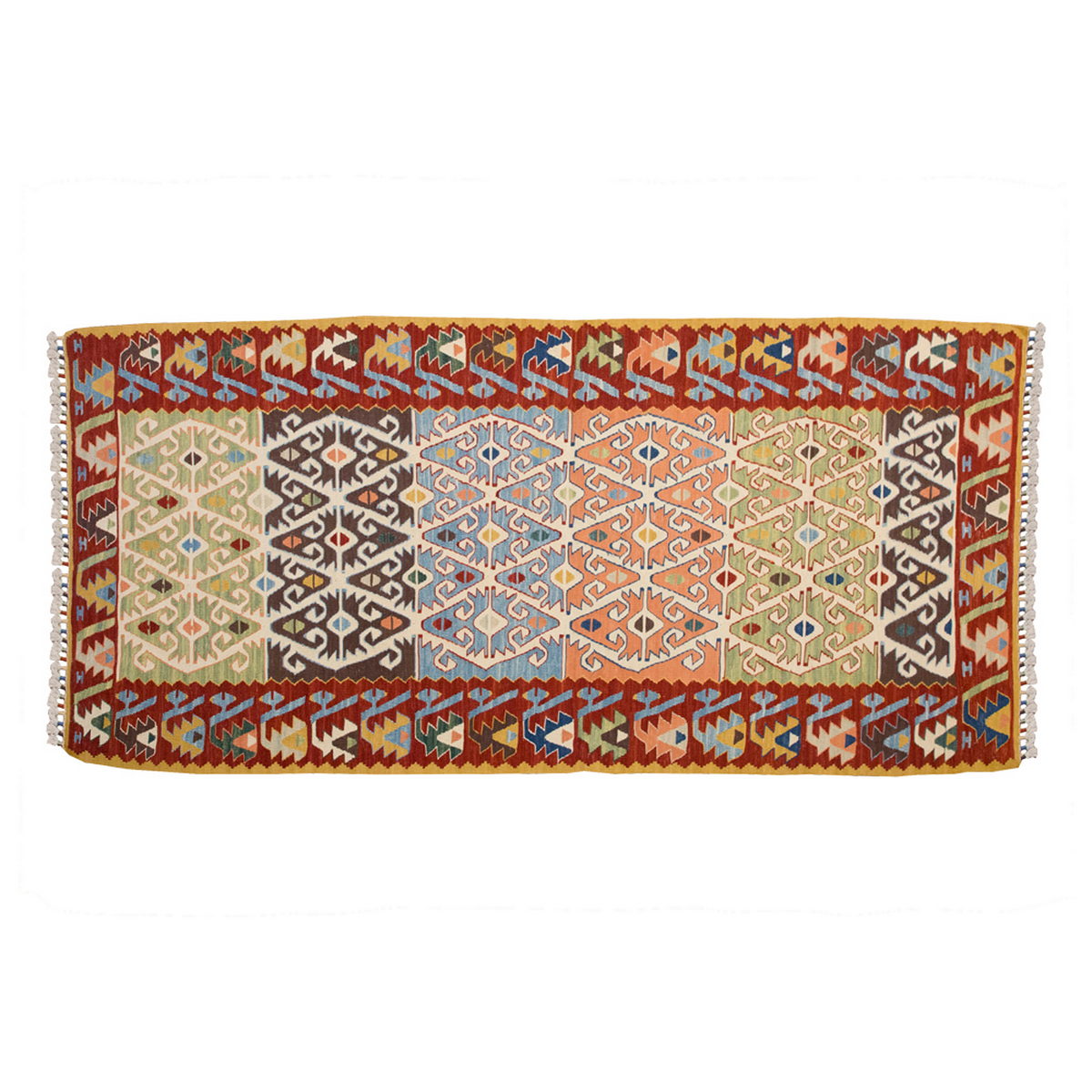 New Handmade Kilim 3'1 x 7'3 feet 95 x 220 cm