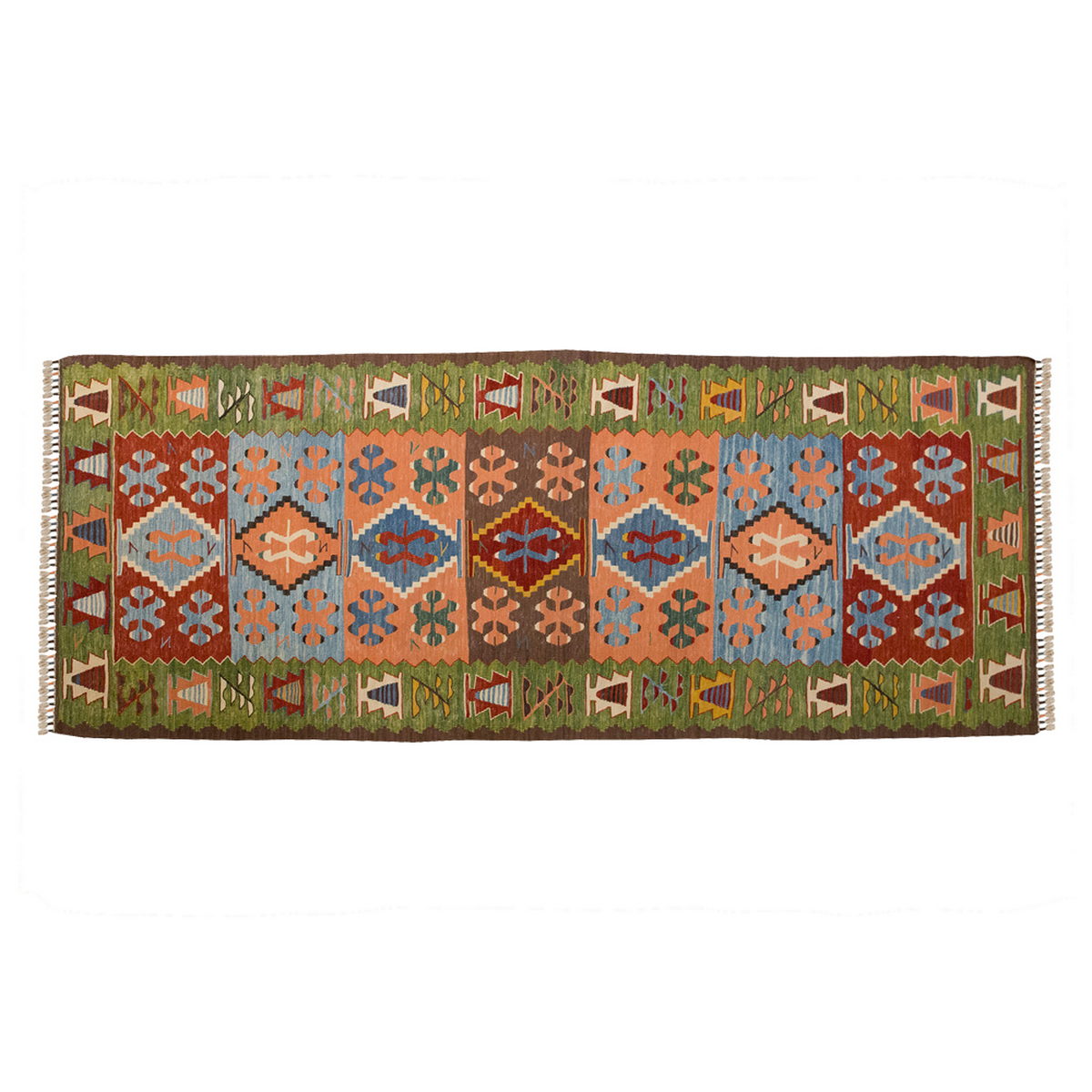 New Handmade Kilim 3'1 x 7'5 feet 94 x 225 cm