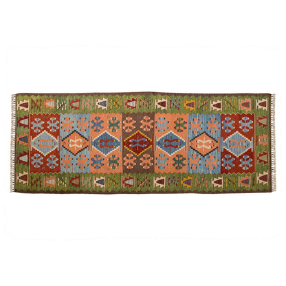 New Handmade Kilim 3'1 x 7'5 feet 94 x 225 cm