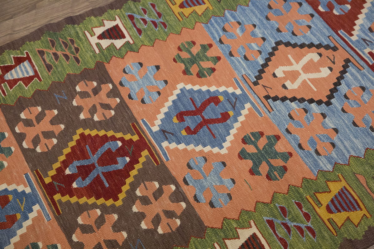 New Handmade Kilim 3'1 x 7'5 feet 94 x 225 cm