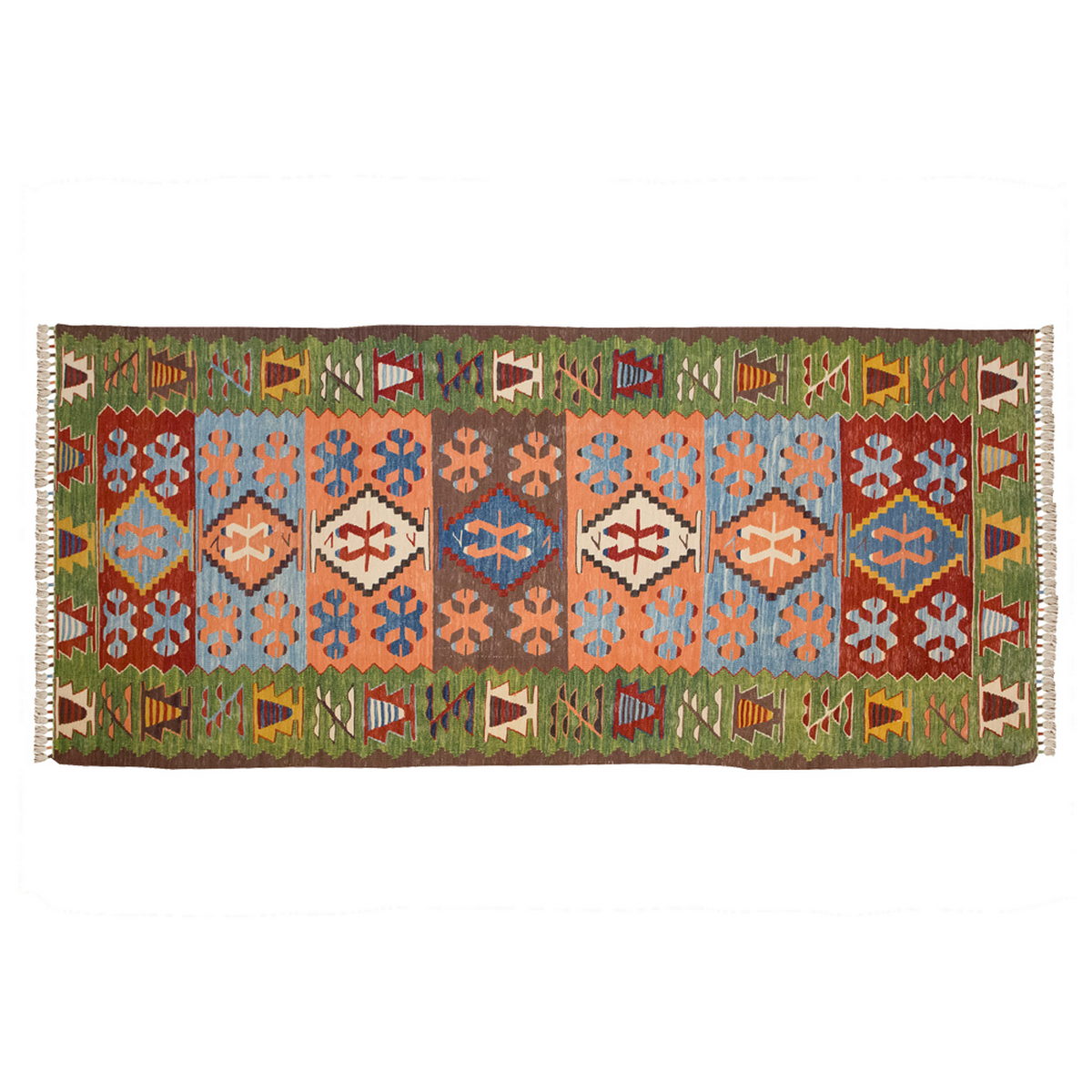 New Handmade Kilim 3'2 x 7'7 feet 96 x 230 cm