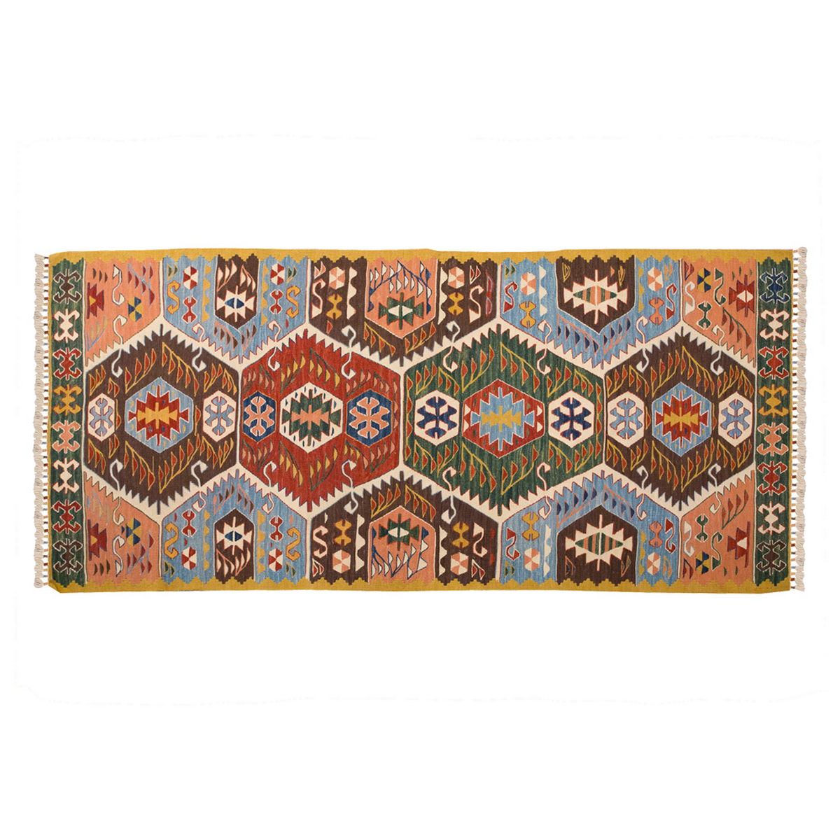 New Handmade Kilim 3'3 x 6'9 feet 98 x 205 cm