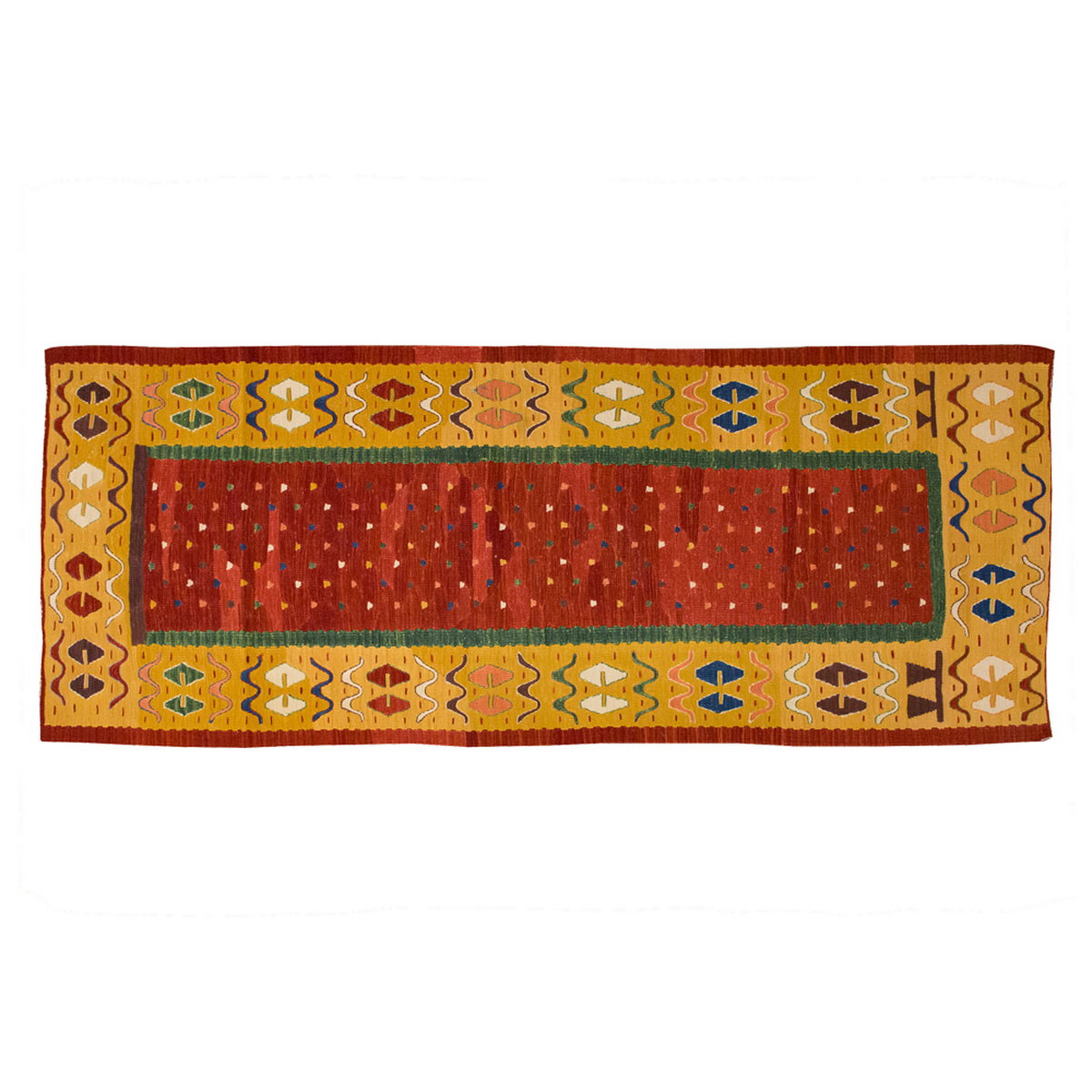 New Handmade Kilim 3'3 x 7'6 feet 100 x 228 cm