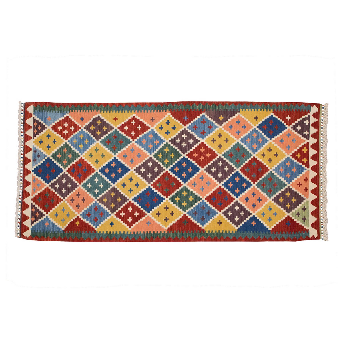 New Handmade Kilim 3 x 6'9 feet 92 x 205 cm