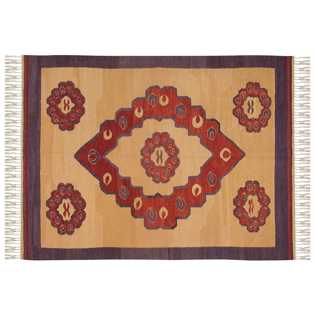 New Handmade Kilim 4'2 x 5'7 feet 128 x 171 cm