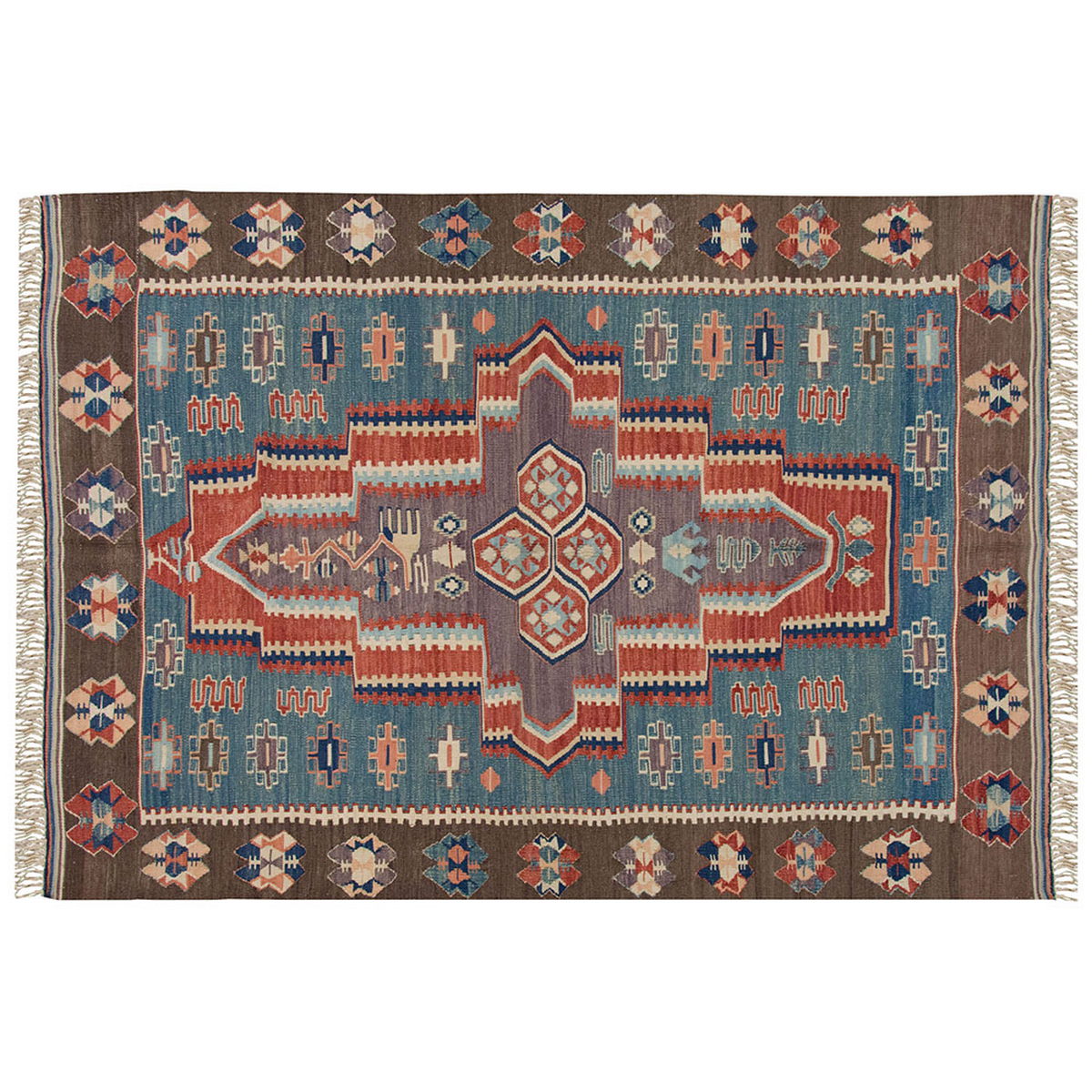New Handmade Kilim 4'2 x 6' feet 127 x 183 cm