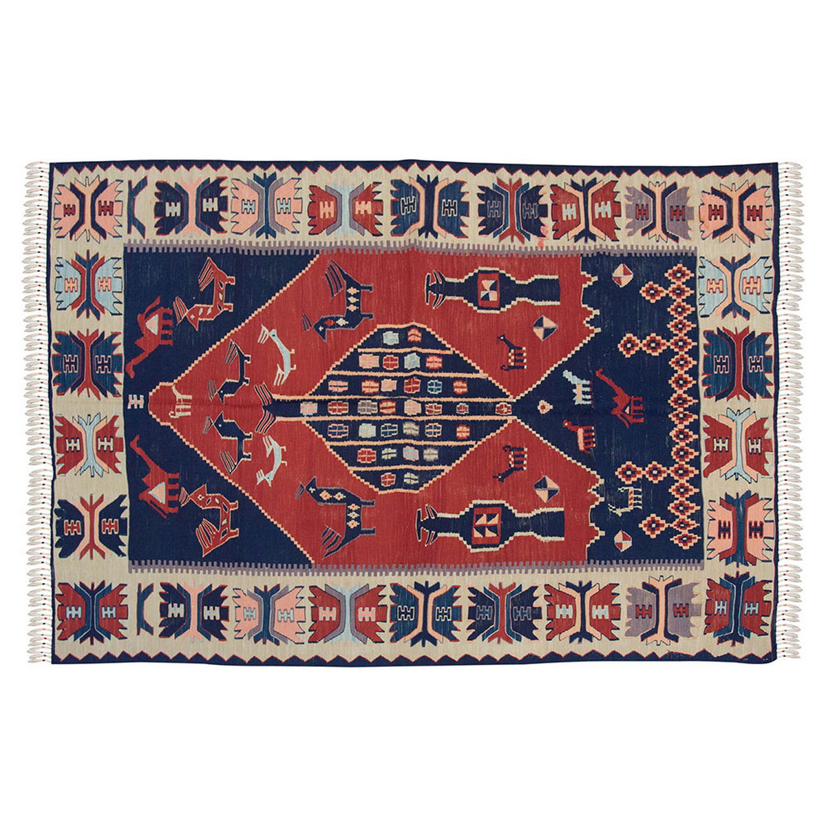 New Handmade Kilim 4'3 x 6'5 feet 130 x 195 cm