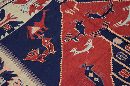 New Handmade Kilim 4'3 x 6'5 feet 130 x 195 cm
